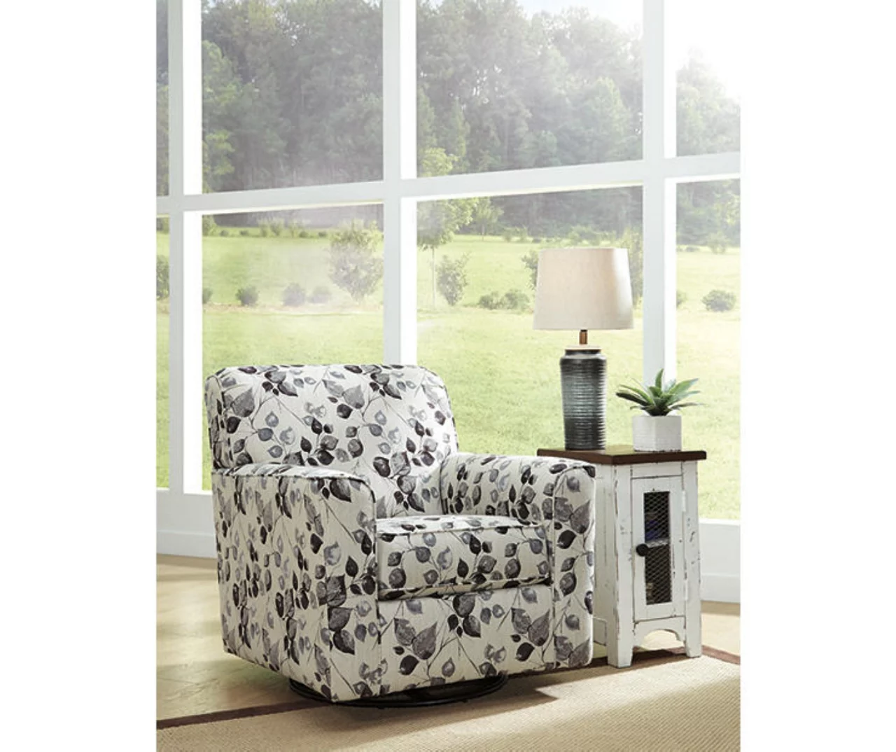 Abney Floral Swivel Accent Chair - Image 2