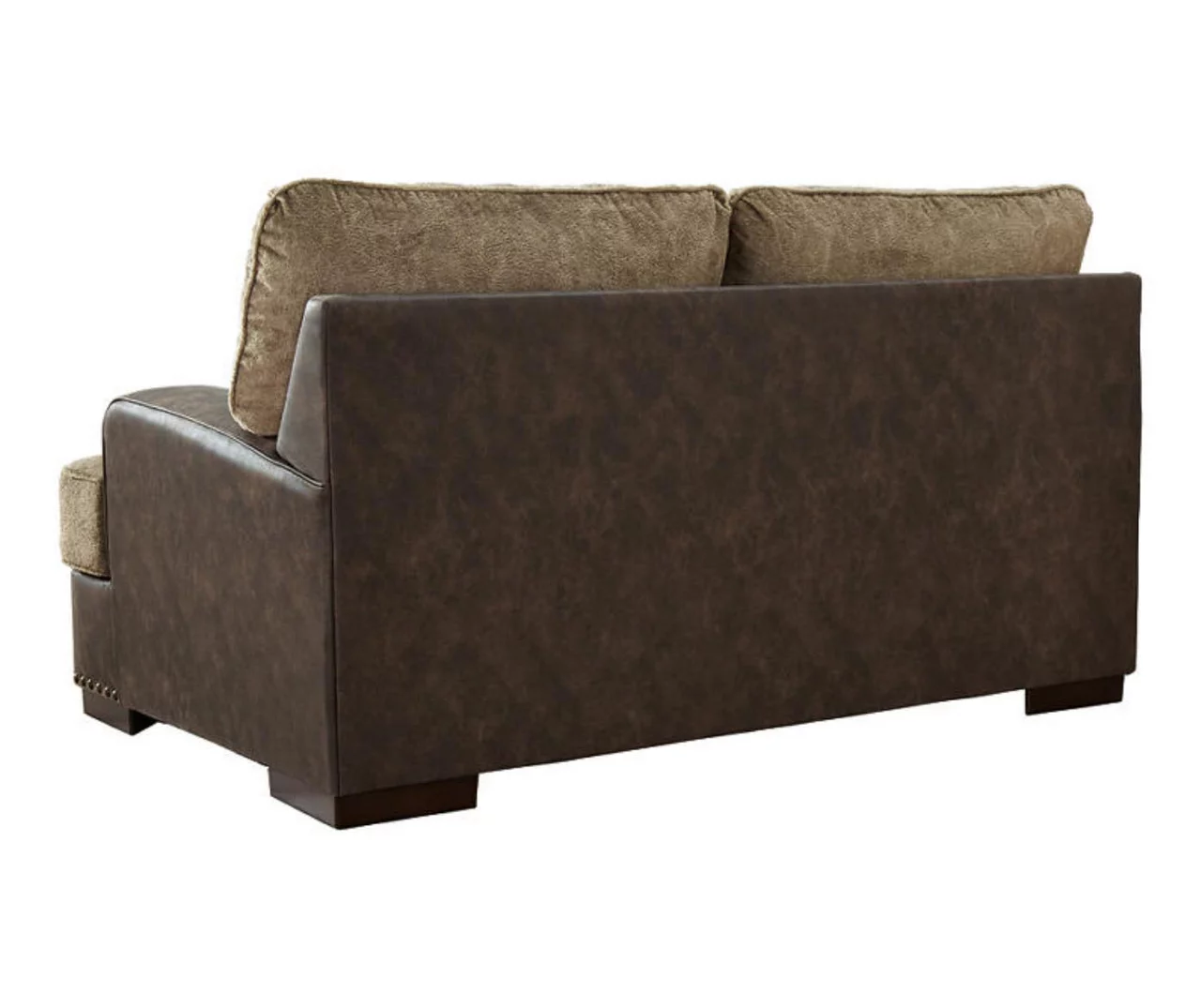 Alesbury Brown Faux Leather Loveseat - Image 3