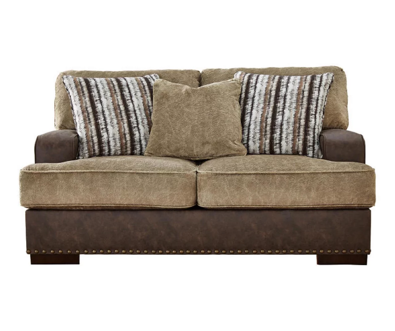 Alesbury Brown Faux Leather Loveseat