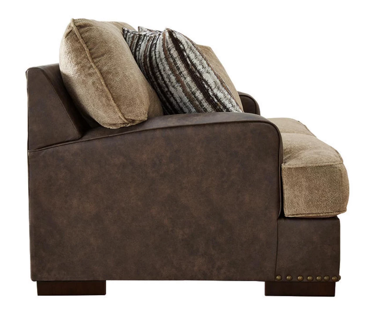 Alesbury Brown Faux Leather Loveseat - Image 4