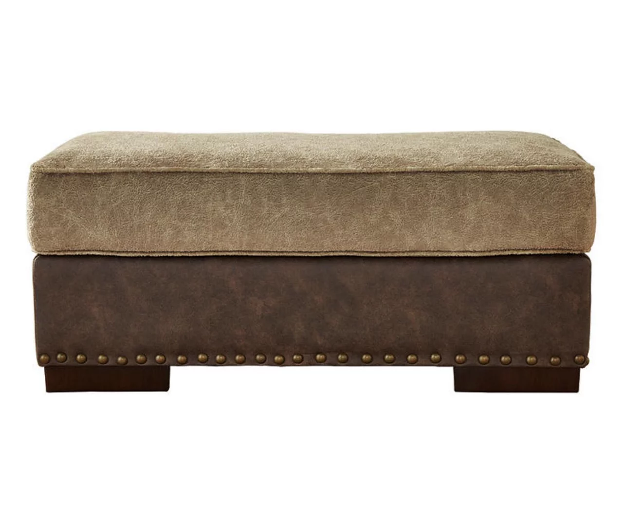 Alesbury Brown Faux Leather Ottoman
