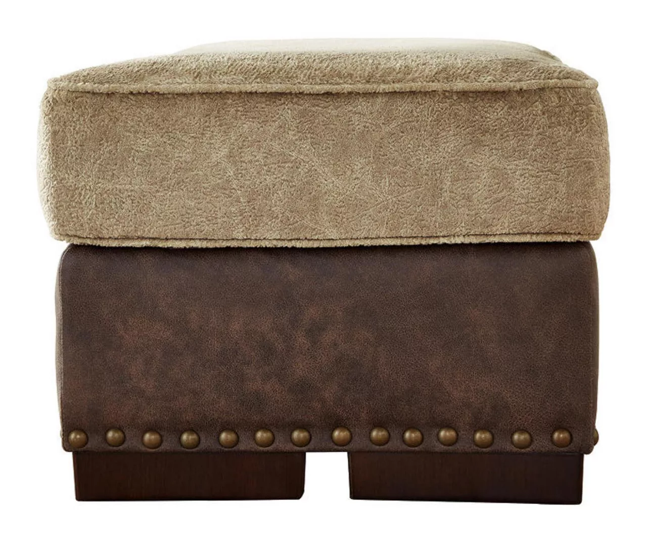 Alesbury Brown Faux Leather Ottoman - Image 4