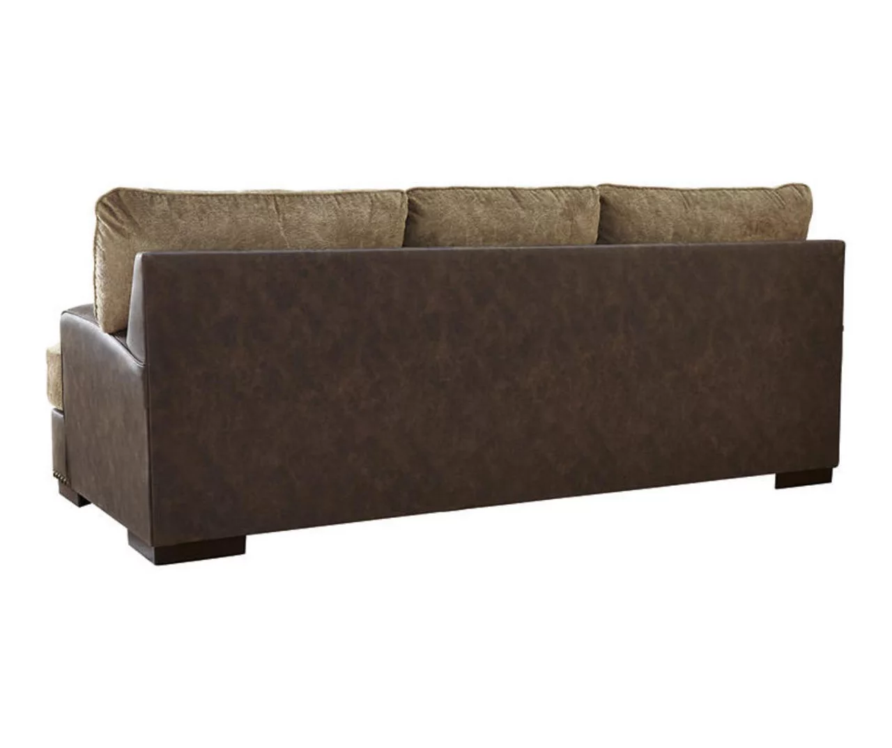 Alesbury Brown Faux Leather Sofa - Image 3
