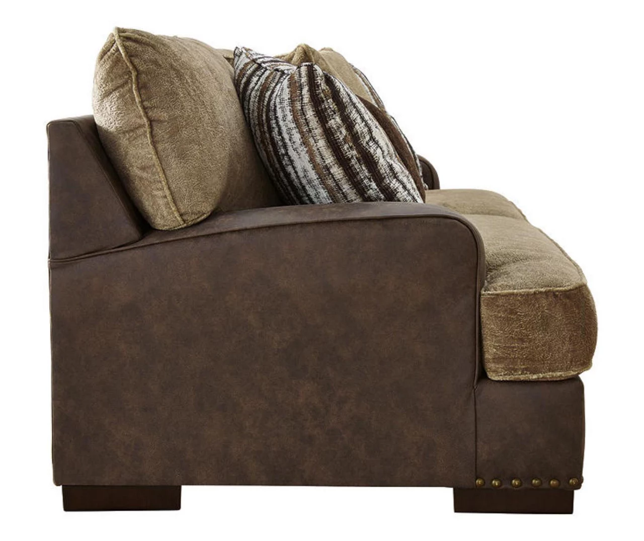 Alesbury Brown Faux Leather Sofa - Image 4