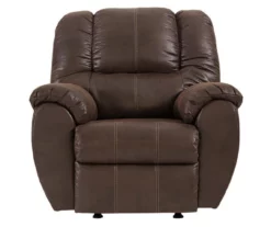 McGann Walnut Faux Leather Rocker Recliner