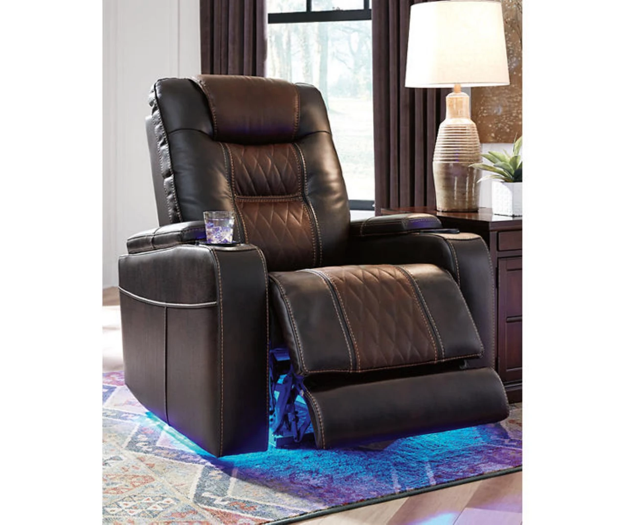 Composer Brown Faux Leather Power Recliner - Image 4