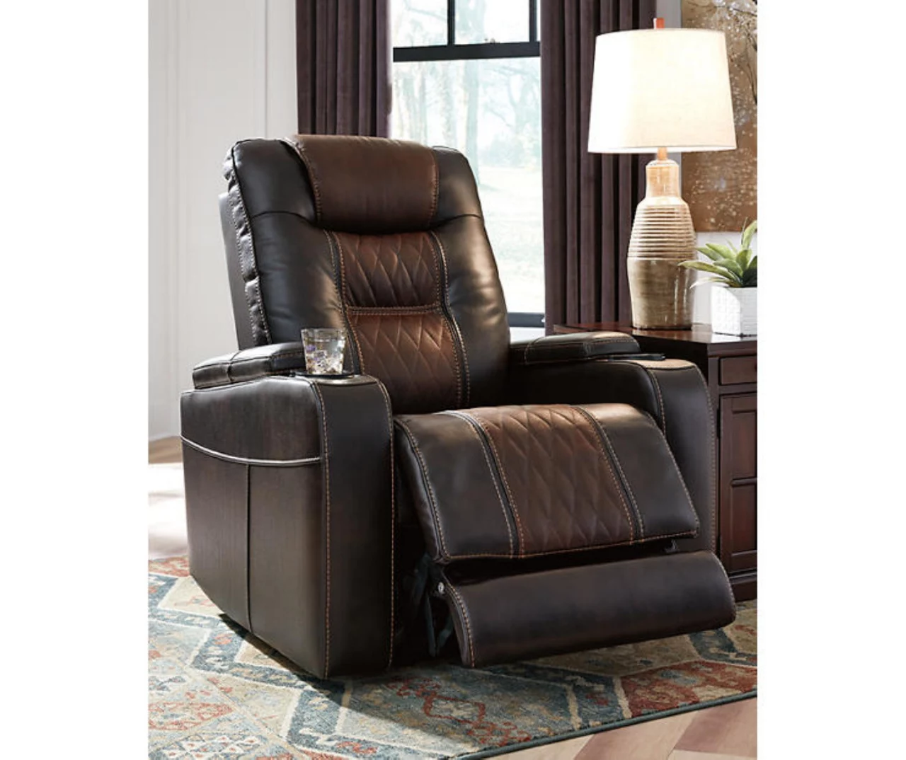 Composer Brown Faux Leather Power Recliner - Image 2