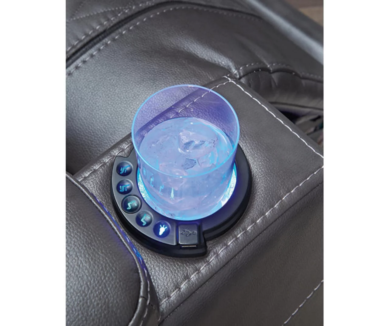 Composer Black Faux Leather Power Recliner - Image 5