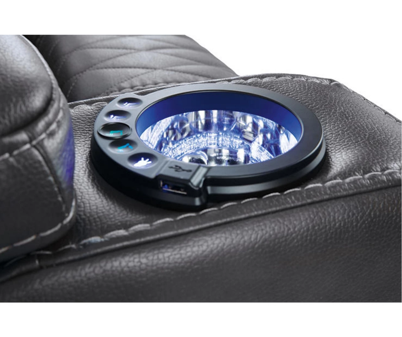 Composer Black Faux Leather Power Recliner - Image 6