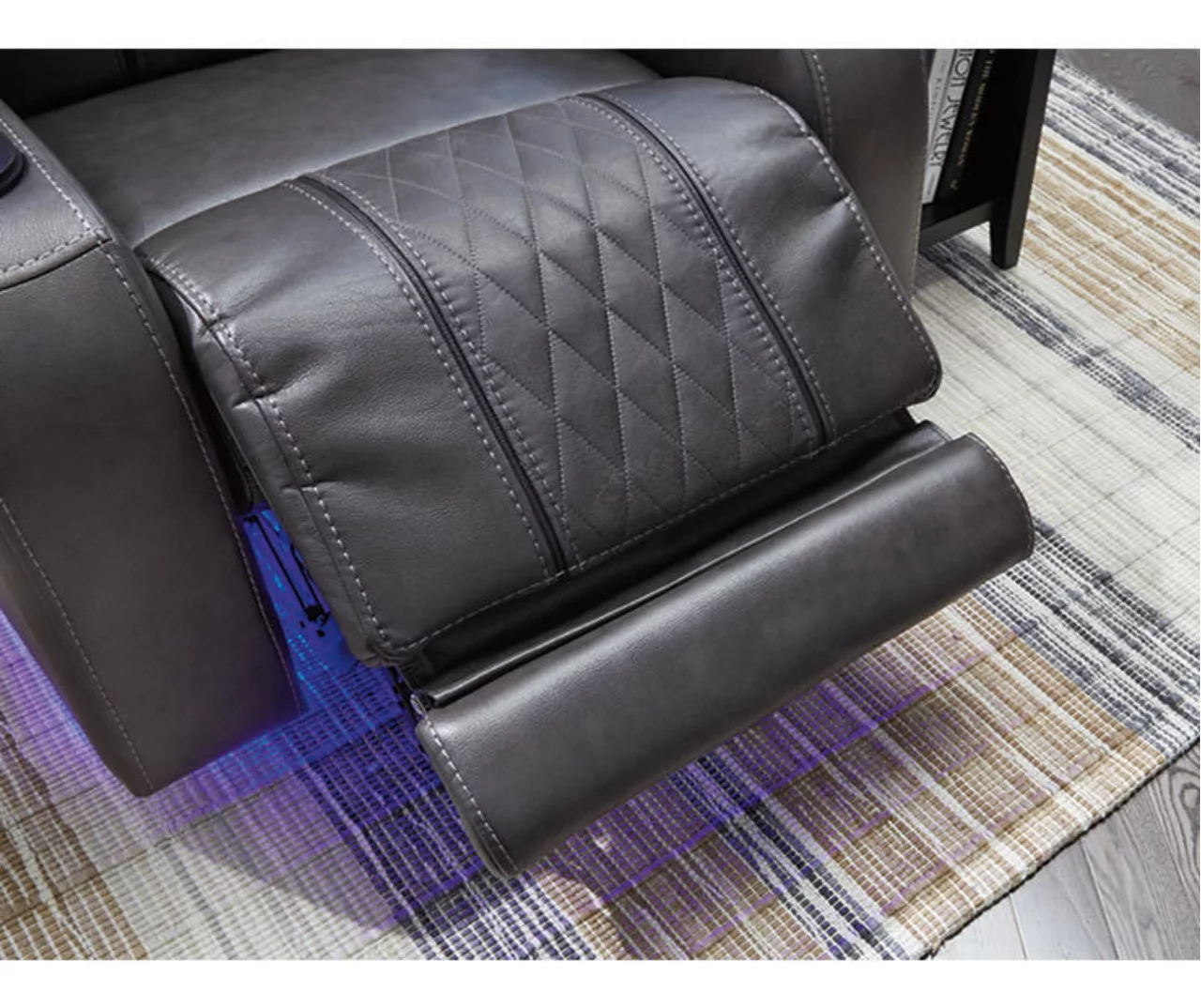 Composer Black Faux Leather Power Recliner - Image 8