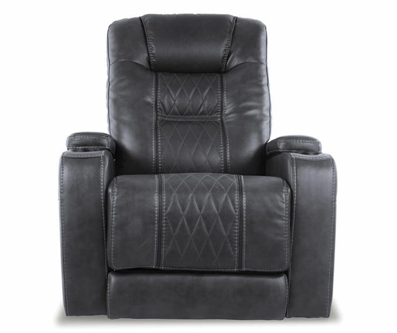 Composer Black Faux Leather Power Recliner