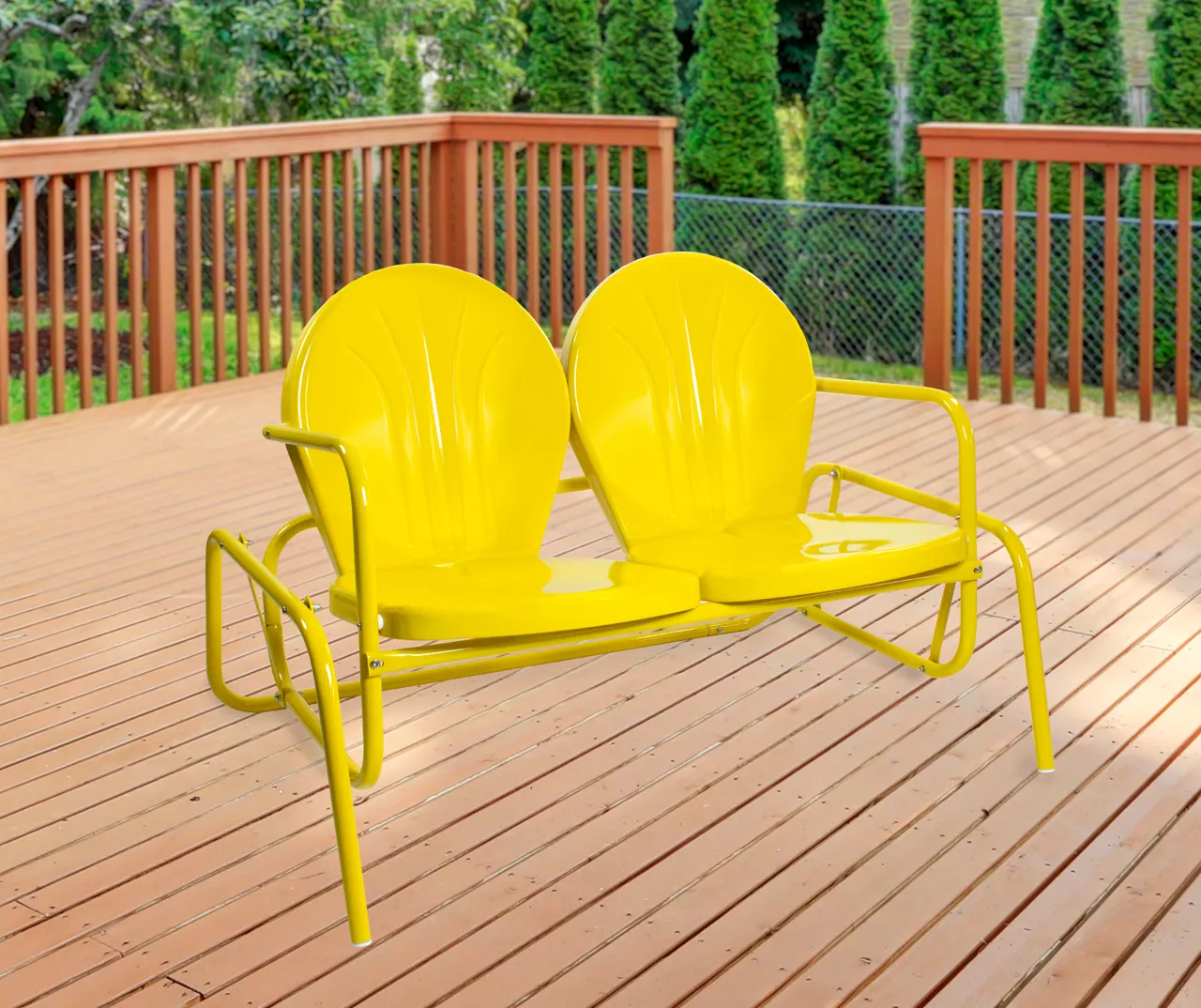 Northlight Retro Tulip Metal Patio Glider Loveseat - Image 13