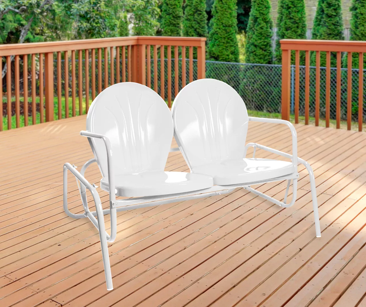 Northlight Retro Tulip Metal Patio Glider Loveseat - Image 9