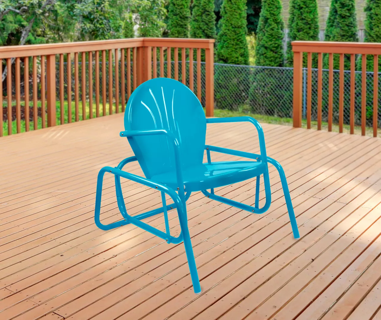 Northlight Retro Tulip Metal Patio Glider Chair - Image 19