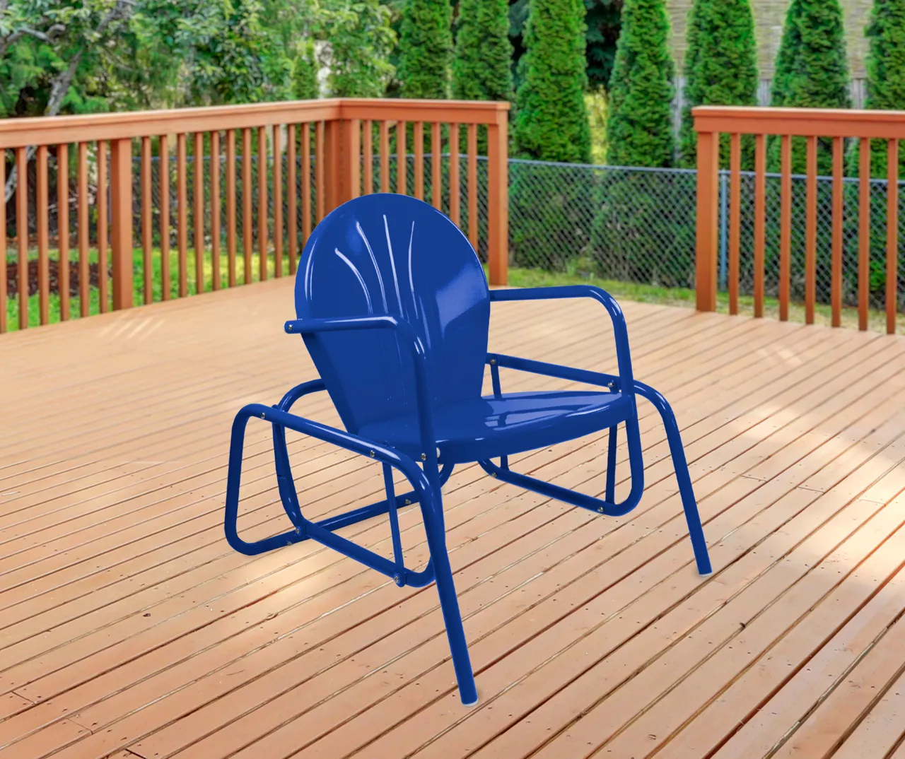 Northlight Retro Tulip Metal Patio Glider Chair - Image 9