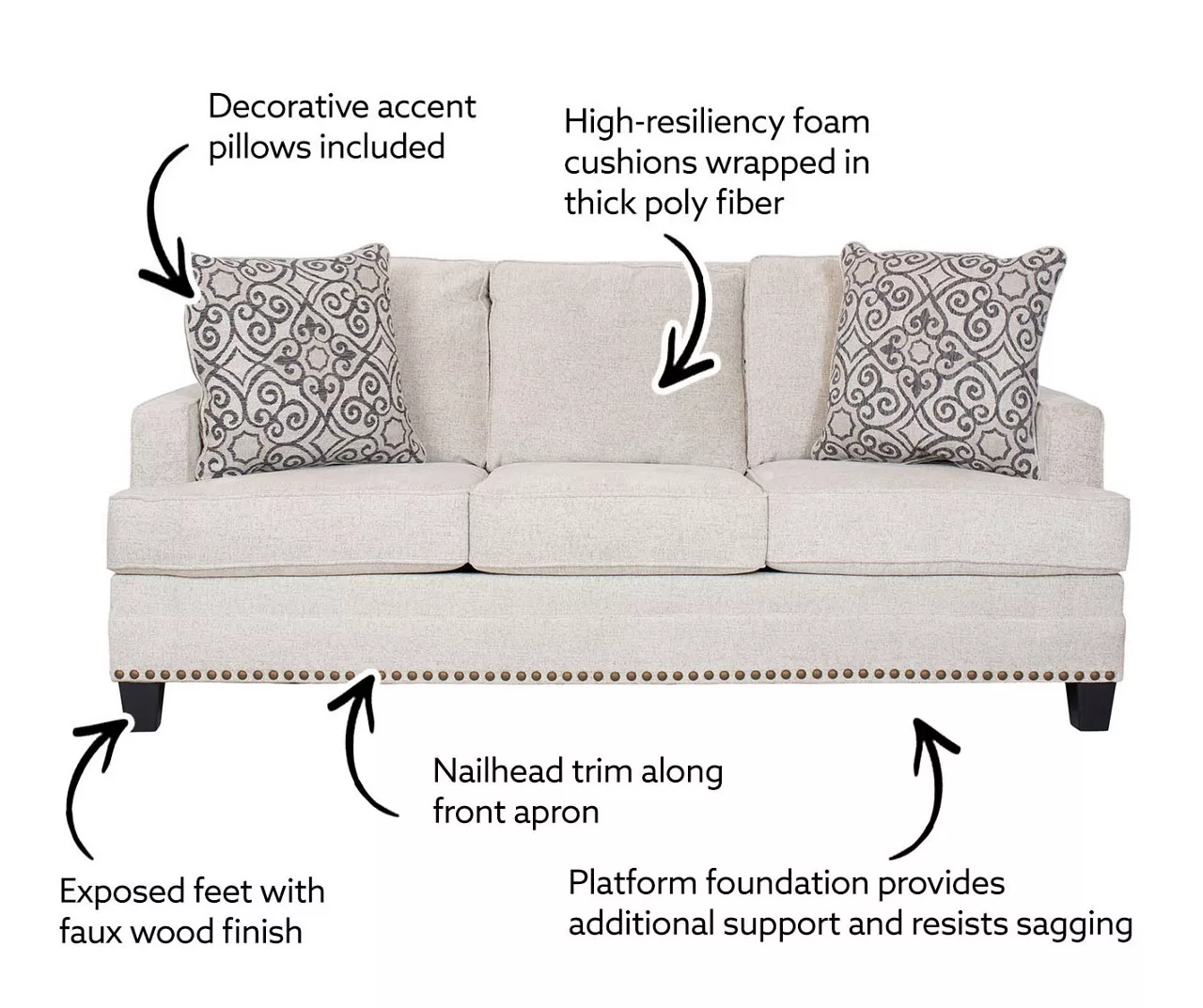 Erinwood Stone Sofa - Image 8