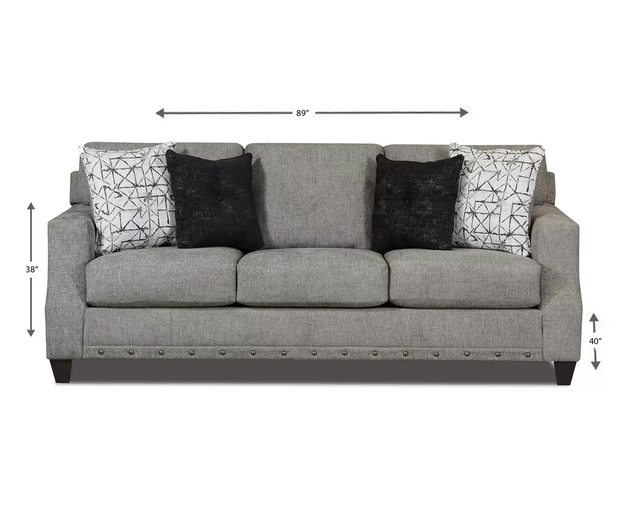 Alexandria Gray Chenille Sofa - Image 8