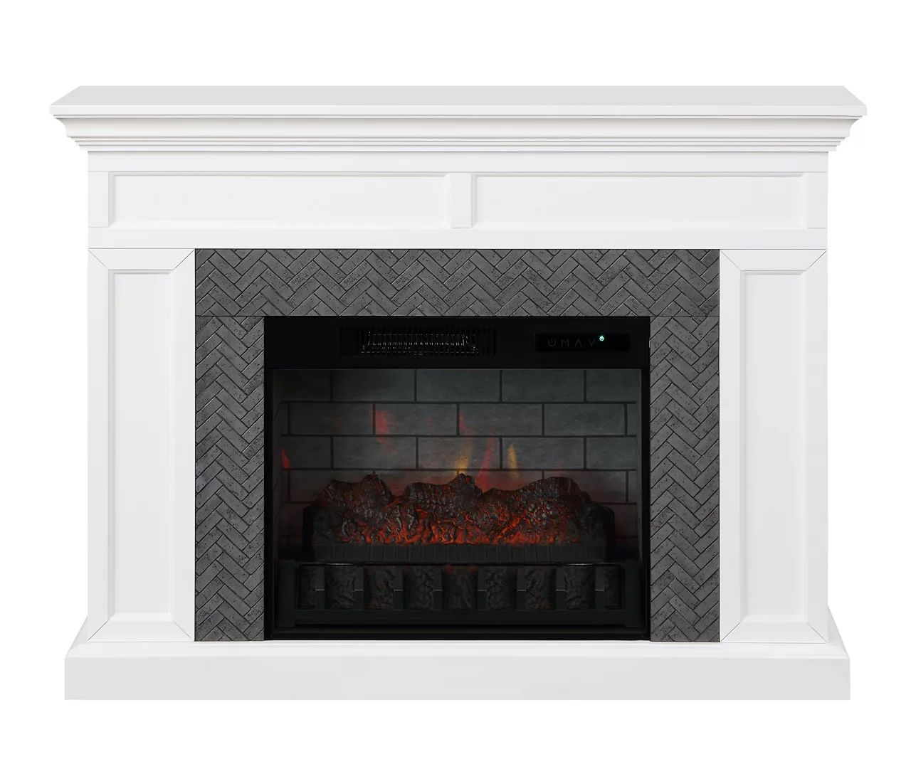 48" Faux Herringbone Mantel Electric Fireplace