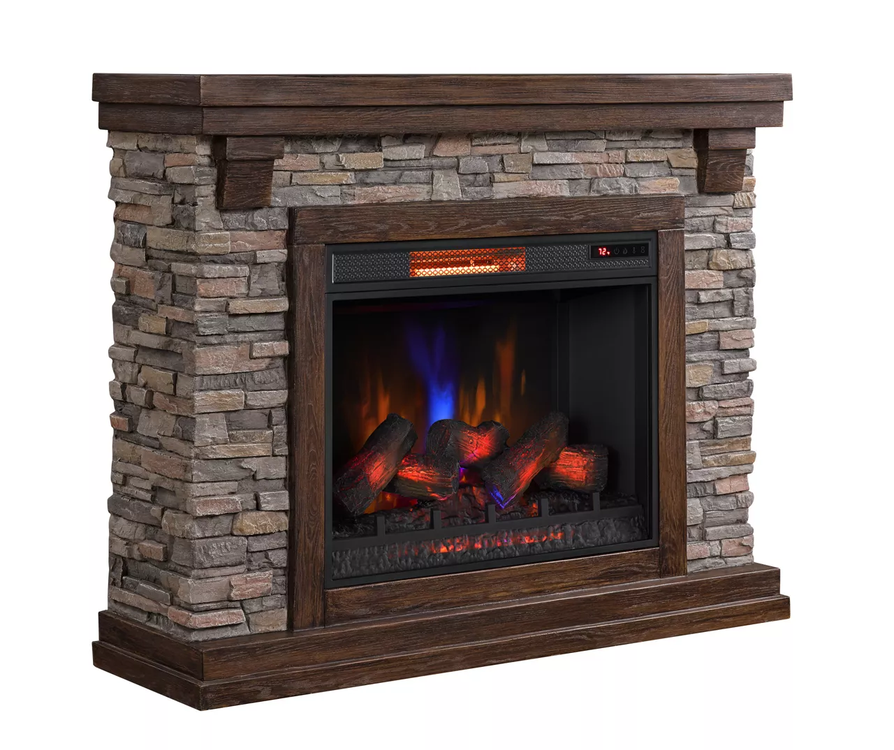 50" Madison Pine & Faux Stone Electric Fireplace - Image 3
