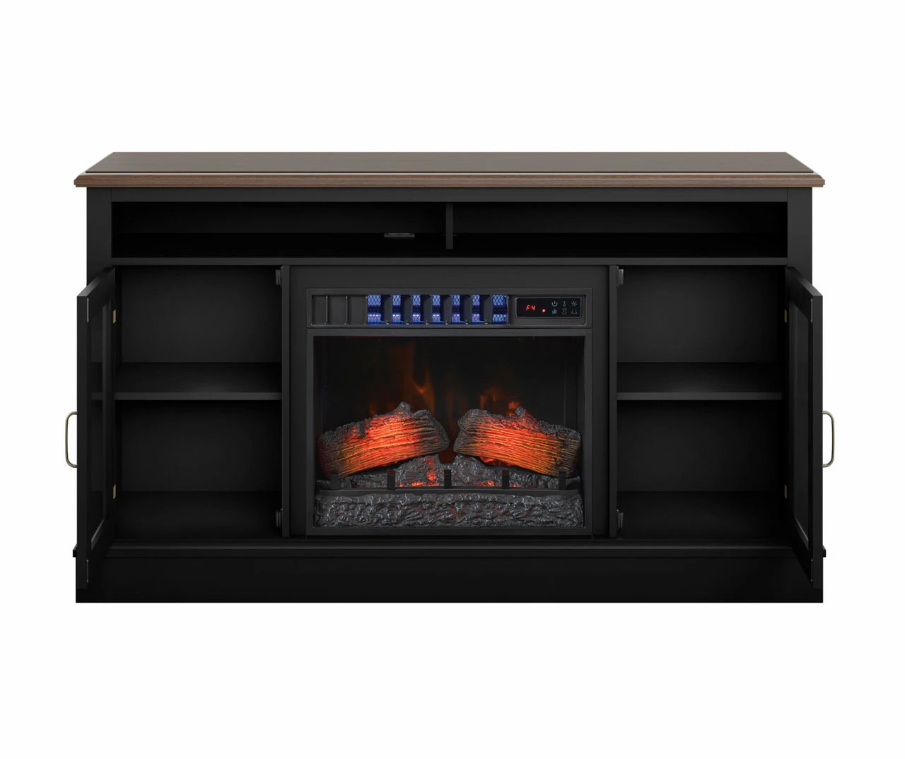 59.5" Black CoolGlow Electric Fireplace & Fan Console - Image 6