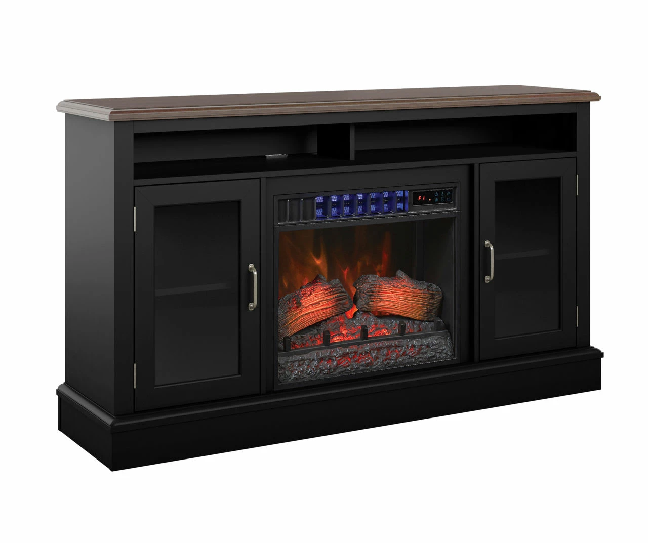 59.5" Black CoolGlow Electric Fireplace & Fan Console - Image 8