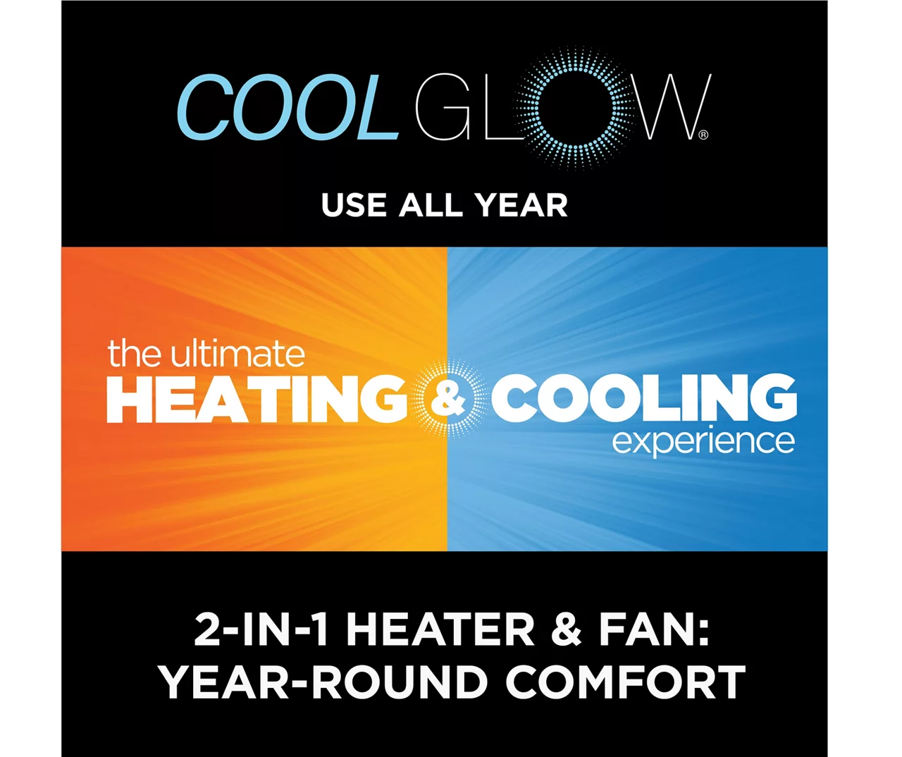 59.5" Black CoolGlow Electric Fireplace & Fan Console - Image 10