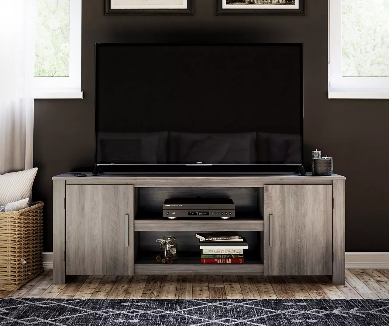 60" Aldridge Gray Oak TV Stand - Image 4