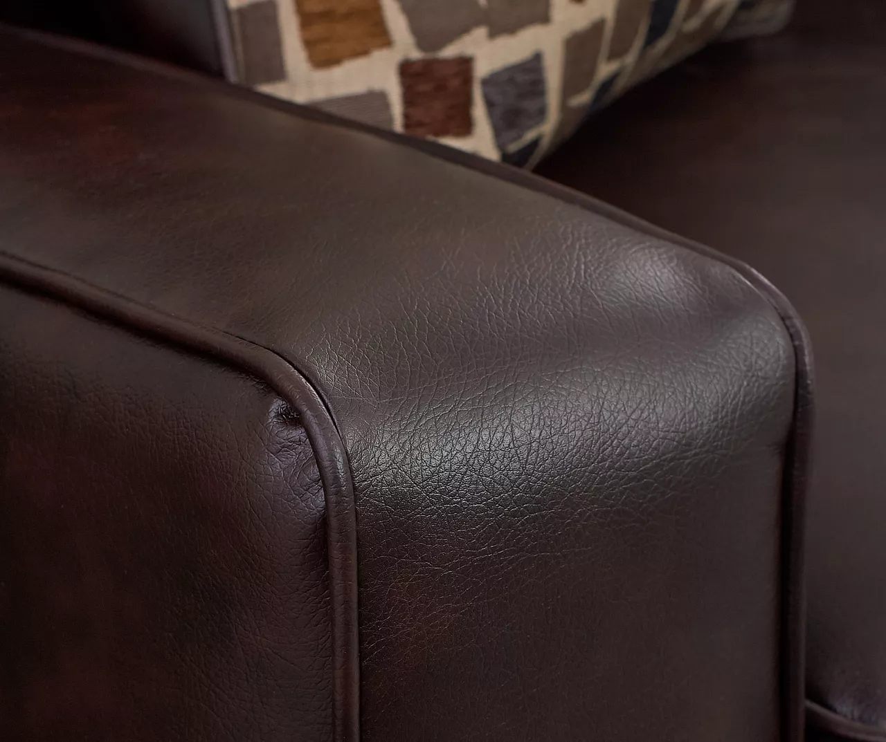 Serta Palisades Chestnut Bonded Leather Sofa - Image 6