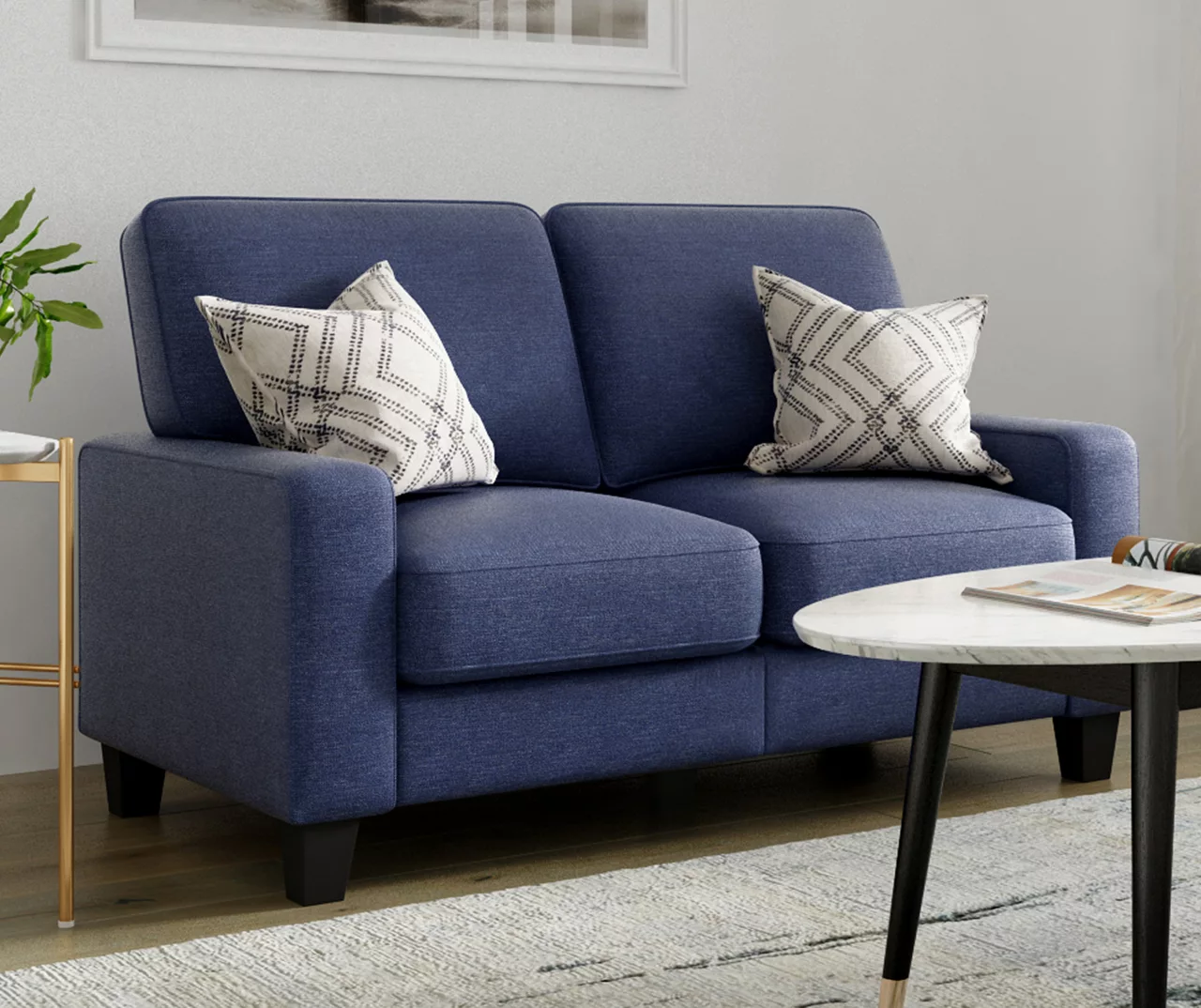Palisades Navy Blue Loveseat - Image 6