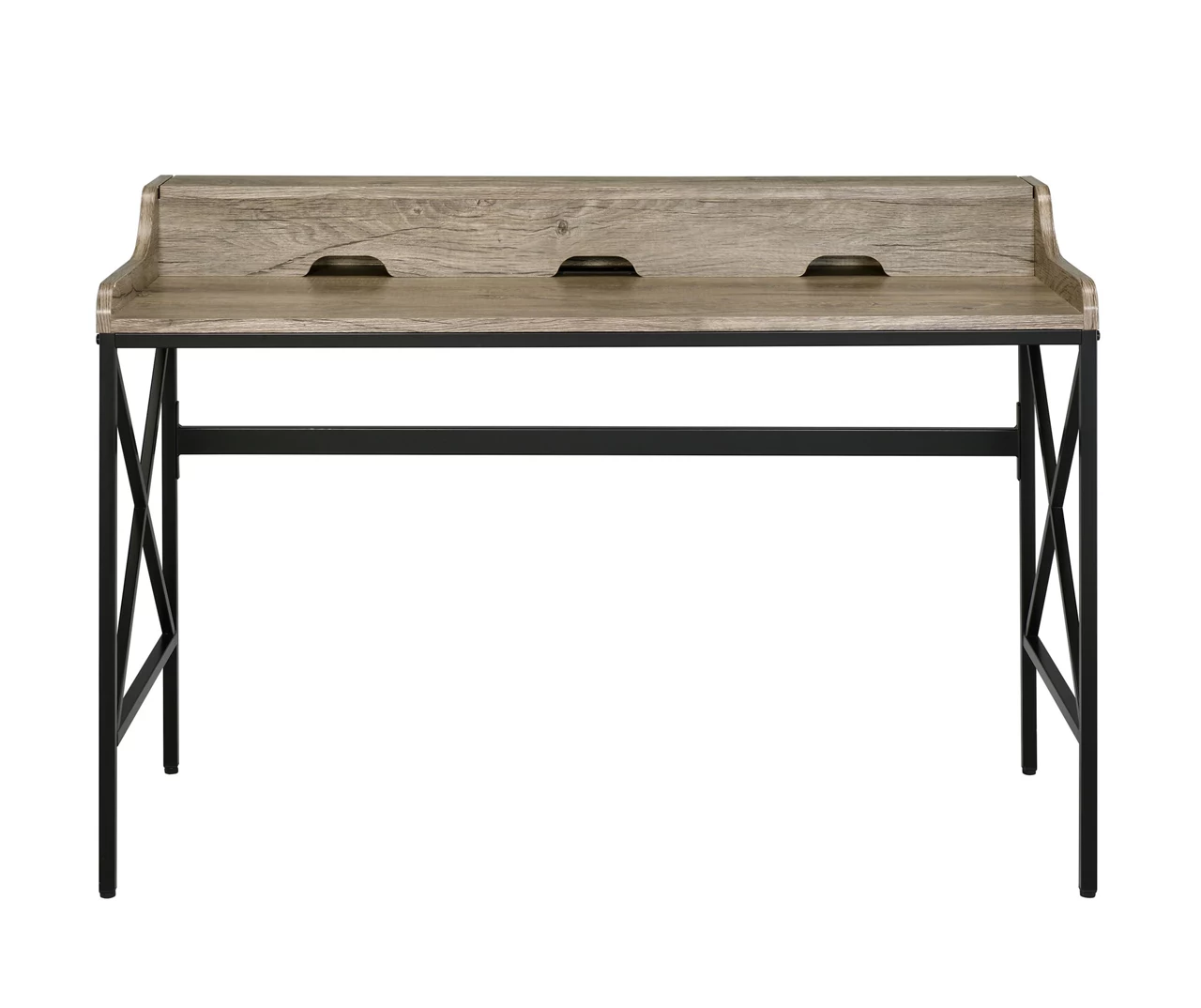 Corday Gray Wood Writing Desk With USB Charing