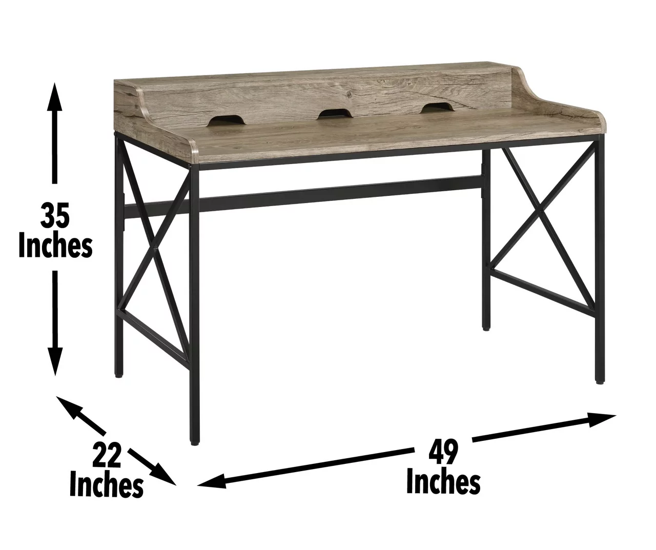 Corday Gray Wood Writing Desk With USB Charing - Image 7