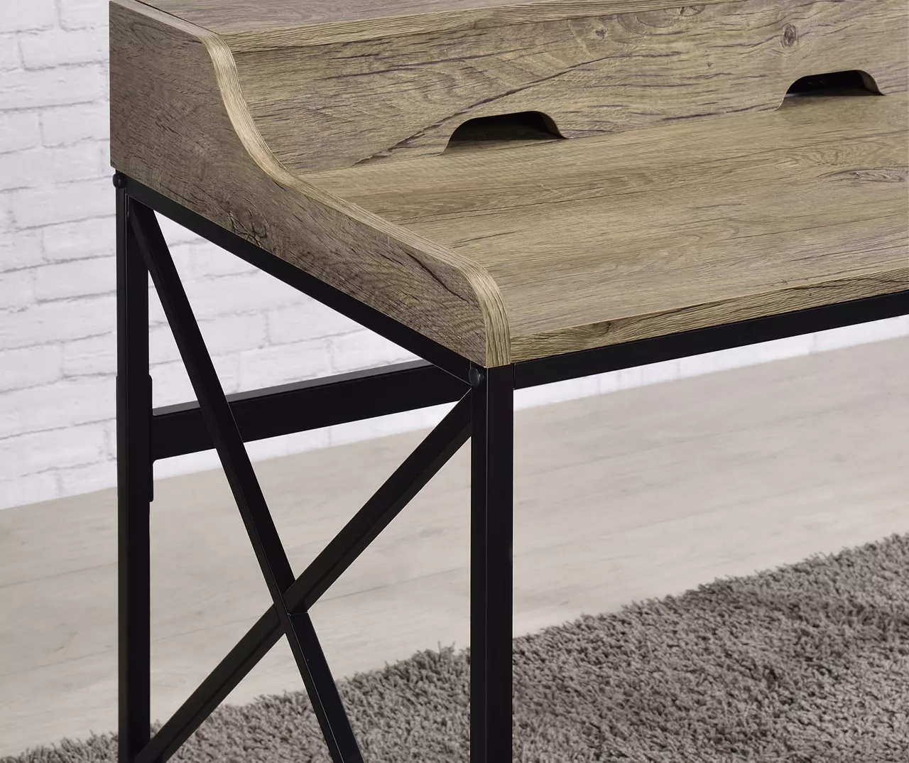 Corday Gray Wood Writing Desk With USB Charing - Image 4