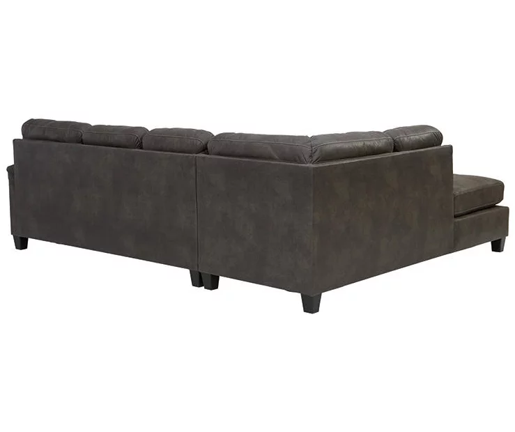 Signature Design By Ashley Navi Smoke Faux Leather Sleeper Sectional With Left-Facing Chaise - Image 3