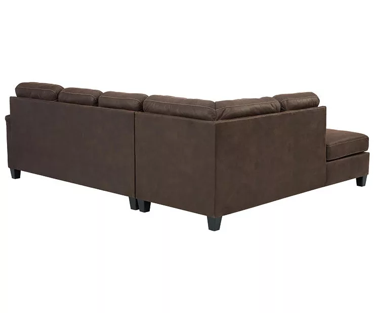 Signature Design By Ashley Navi Chestnut Faux Leather Sleeper Sectional With Left-Facing Chaise - Image 4