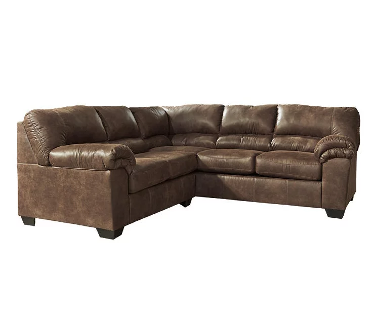 Signature Design By Ashley Bladen Coffee 2-Piece Faux Leather Sectional With Left-Facing Loveseat
