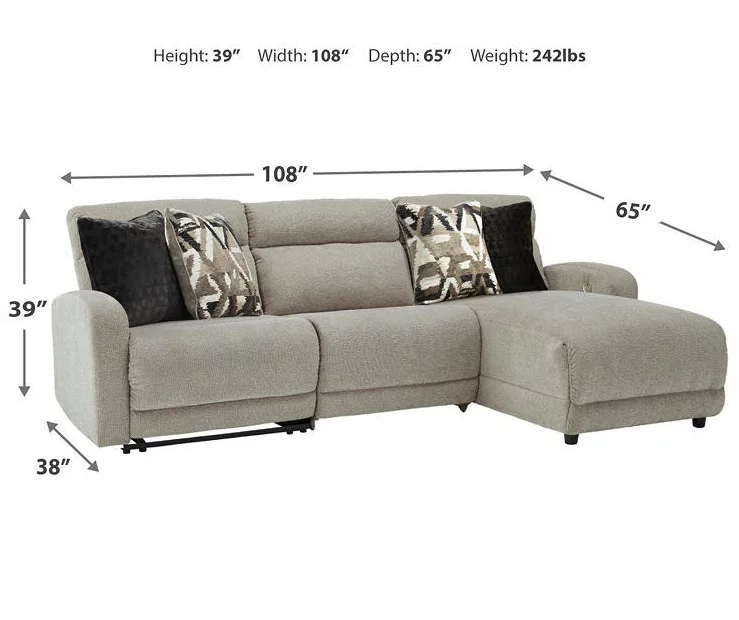 Colleyville Stone 3-Piece Power Reclining Sectional - Image 2