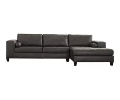 Signature Design By Ashley Nokomis Faux Leather Sectional With Right-Arm-Facing Chaise