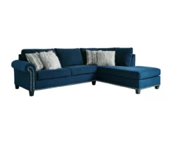 Signature Design By Ashley Trendle Blue Sectional With Right-Facing Chaise