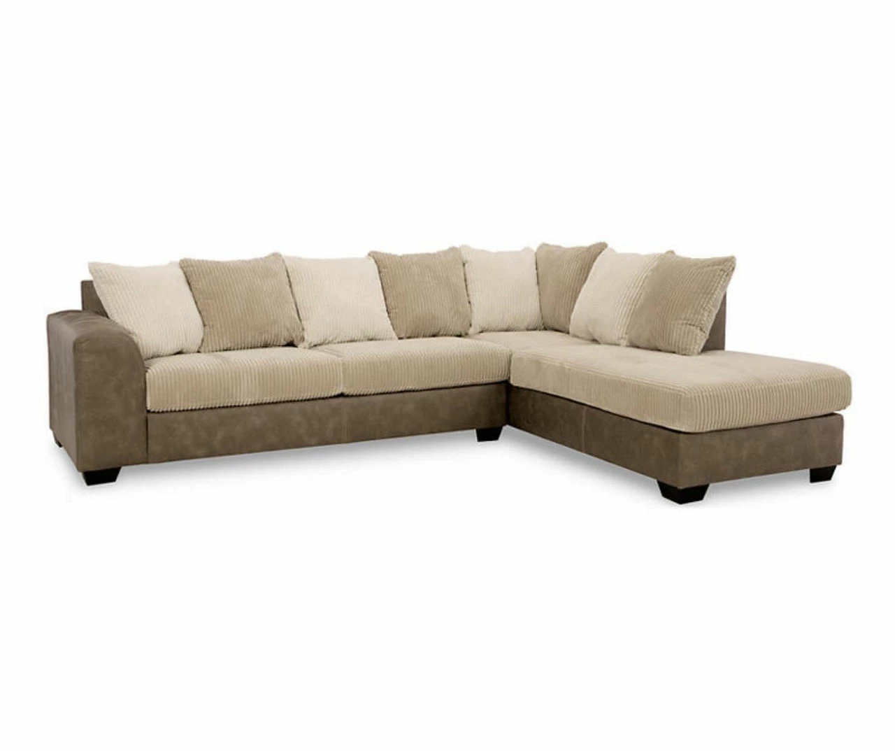 Signature Design By Ashley Keskin Corduroy Faux Leather Sectional With Right-Facing Chaise